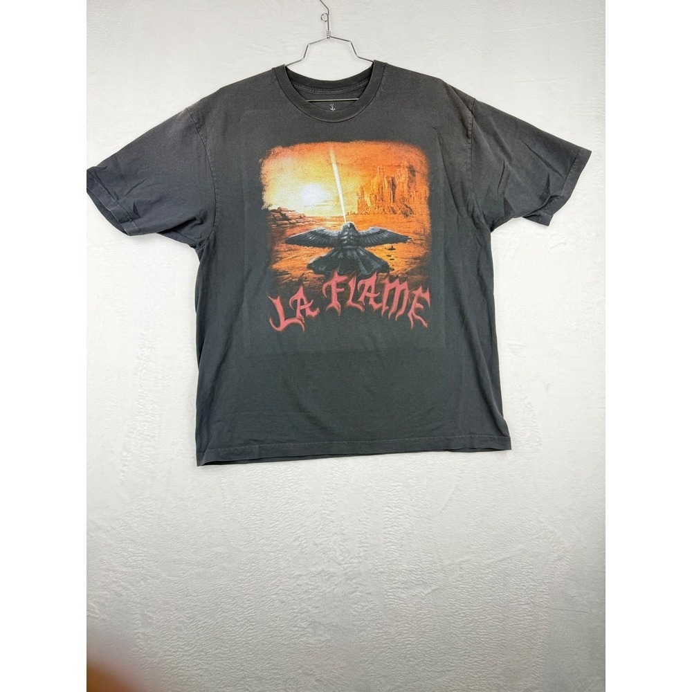 Travis Scott Cactus Jack Coachella "La Flame" Concert Tee Washed Black Xlarge